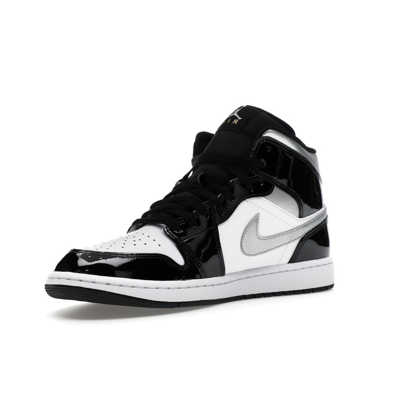 Air Jordan 1 Mid SE Black White Metallic Silver Men Sneakers Metallic-Gold HV0789-010