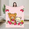 Плед Rilakkuma с клубникой Качественный Мягкий Плед Весенний Детская Гостиная Забавное Покрывало