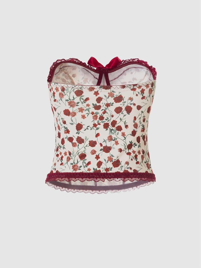 Retro Milk Silk Waist-Tie Bandeau Top - French Hot Girl Essential