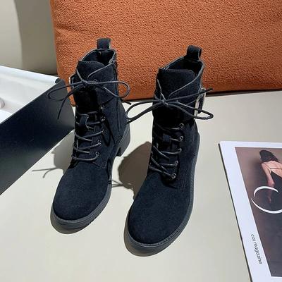 2024 Бренд Женская обувь Боковая молния Женские ботинки Перекрестная шнуровка Офис и карьера Новая пряжка ремня Большой размер Ботильоны