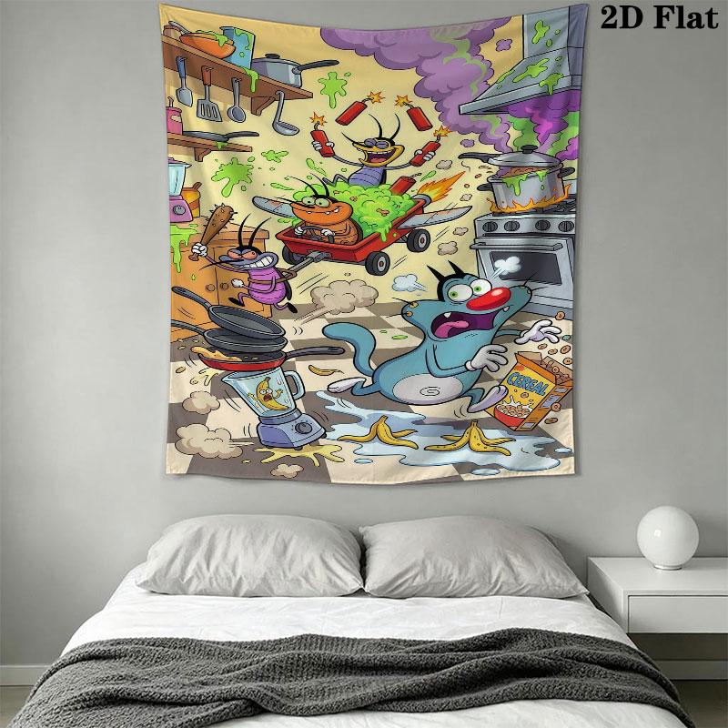 Oggy Soul Wall Tapestry Aesthetic Wall Hanging Printed Fabric Blanket Decorative Tapestries for Bedroom Living Room Home Decor