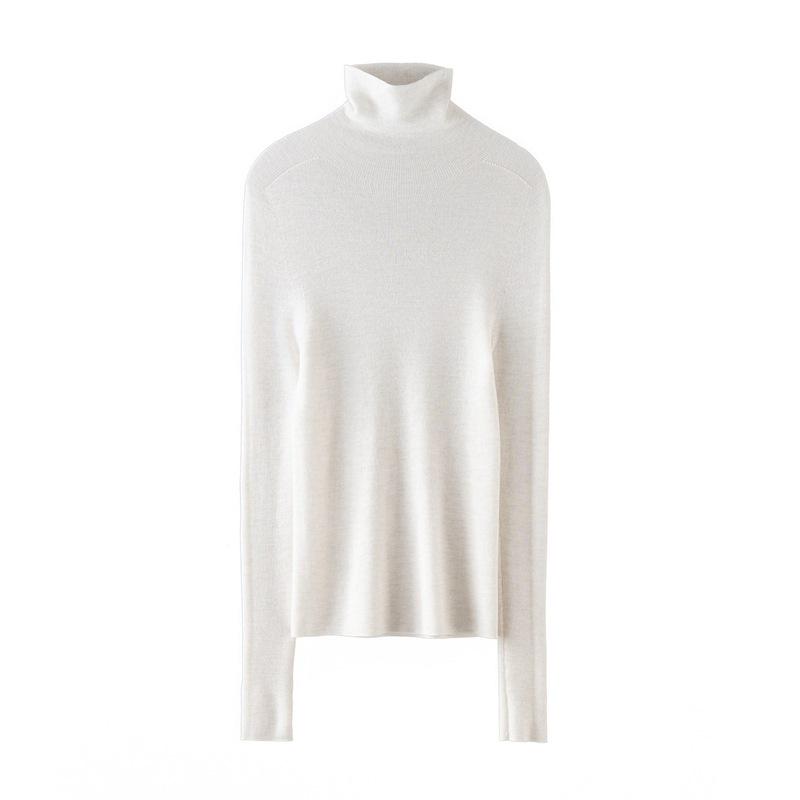 Spring 2026 Slim Fit Women's Elegant Layered Neck Wool Sweater