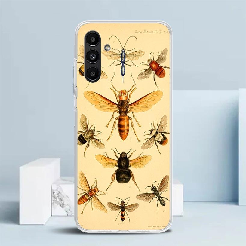 Научный разлагаемый чехол Bugs Bees для Samsung Galaxy A17 A37 A57 A16 A26 A36 A56 A15 A14 A55 Чехол для телефона A13 A53 A25 A35 A