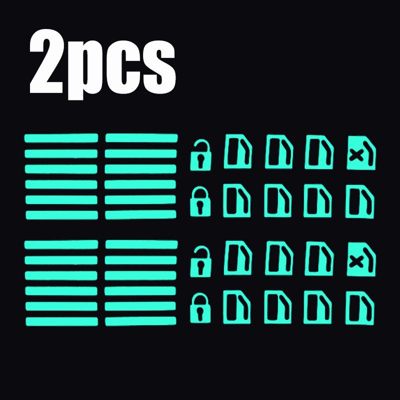 Светящаяся наклейка на кнопку выключателя стеклоподъемника автомобиля, декоративная наклейка на дверь и стеклоподъемник, ночной выключатель безопасности, цветная флуоресцентная наклейка