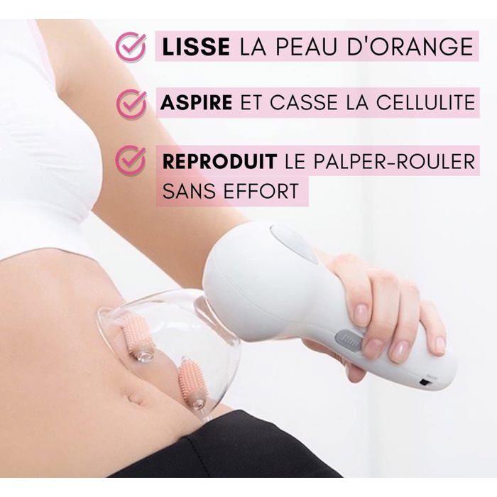 Masseur à vide anti-cellulite - CELLUSTOP - Aspirateur Palper-Rouler - 2 ventouses - Batterie 800mAh - Recharge USB