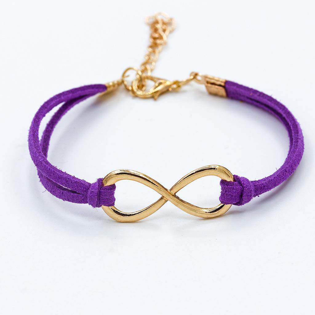 Fashion Symbol 8 Word Leather Rope Bracelet Personality Universal Bracelet Jewelry