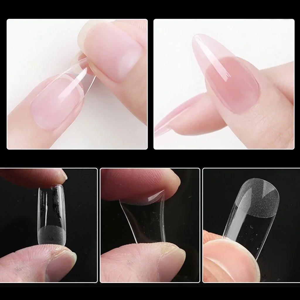 monja 3 шт., набор для наращивания акрилового дизайна ногтей, 6 Вт, светодиодная лампа для сушки, 15 г, УФ-гель, клей, матовый квадратный длинный гроб, миндаль, клей для накладных накладных кончиков