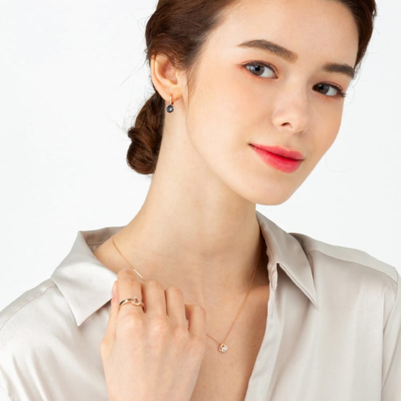 Серьги-пусеты ELLE Jewelry 14K с застежкой в одно касание (Золотая булавка) ELGPEE248