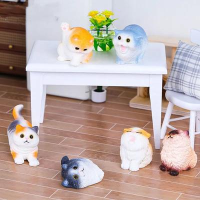 Мультяшные кошки Мини-украшения Кавайные миниатюрные фигурки котят Игрушка Статуэтка Прекрасный микро-ландшафт Украшение для дома, офиса, рабочего стола