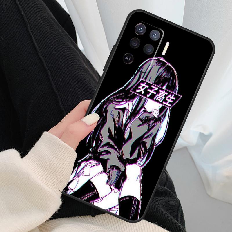 ГРУСТНАЯ ЯПОНСКАЯ АНИМЕ ЭСТЕТИКА Чехол Для Oppo A17 A57 A77 A40 A78 A54 A74 A94 A76 A16 A96 A18 A60 A80 A38 A58 A98 A15 A5 Pro
