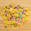 50-100pcs Plastic Gold Coins Buried Treasure Pirate Gems Jewelry Playset Activity Game for Pirates Themed Halloween Party Decor