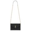 SAINT LAURENT ENVELOPE Quilting Grain Embossed Leather Shoulder Bag, Crossbody Bag Women's Black 393953-BOW01-1000