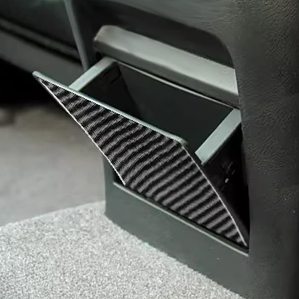 For Acura TL 2004-2008 LHD Rear Storage Box Trim Sticker Black Carbon Fiber Cover Interior Accessories Upgrade Decor Styling