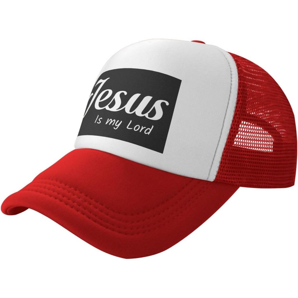 Jesus Is My Lord Trucker Hat Polyester Mesh Snapback Cap for Adult Casual Outdoor Unisex