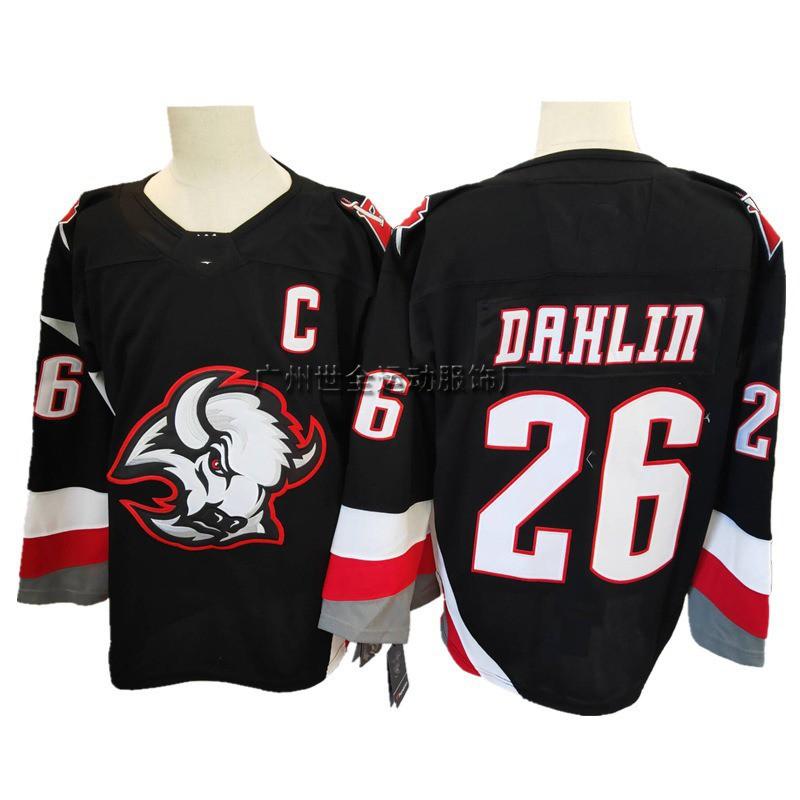 Mens Retro Embroidered Ice Hockey Jersey Team Uniform Practice Shirt With Player Names Dahlins Thompson