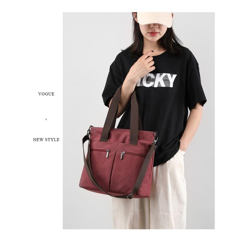 Сумка на одно плечо, женская сумка, трендовая, простая модная корейская версия, большая вместительная ручная холщовая сумка через плечо