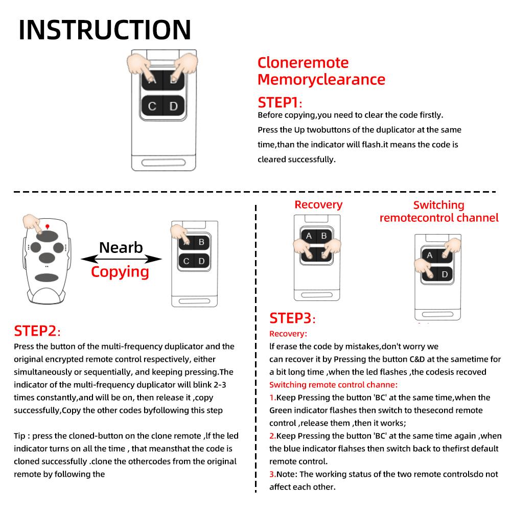 300-915 МГц Копирование кода Клон Пульт дистанционного управления РЧ Дубликатор для Автоматической двери Гаража Раздвижной двери Электрической двери