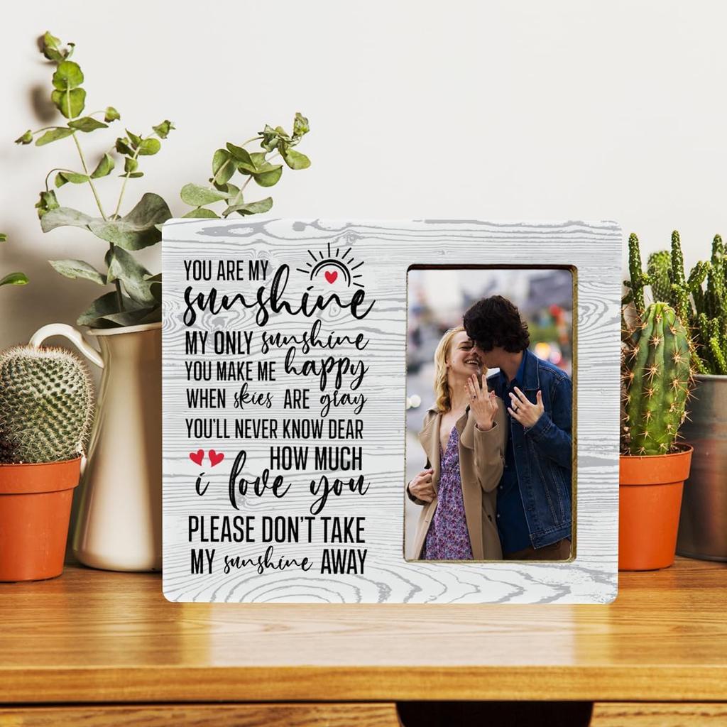 You are My Sunshine My Only Sunshine Wood Picture Frame,pirational Wood Picture Frames for Mom Dad Grandma Wife Husband Girlfriend