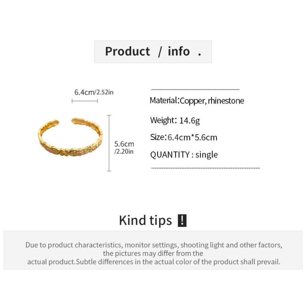 Handicraft Enamel Glazed Bracelet Gold Opening Bracelet Elegant New Chinese Style Bangle Party