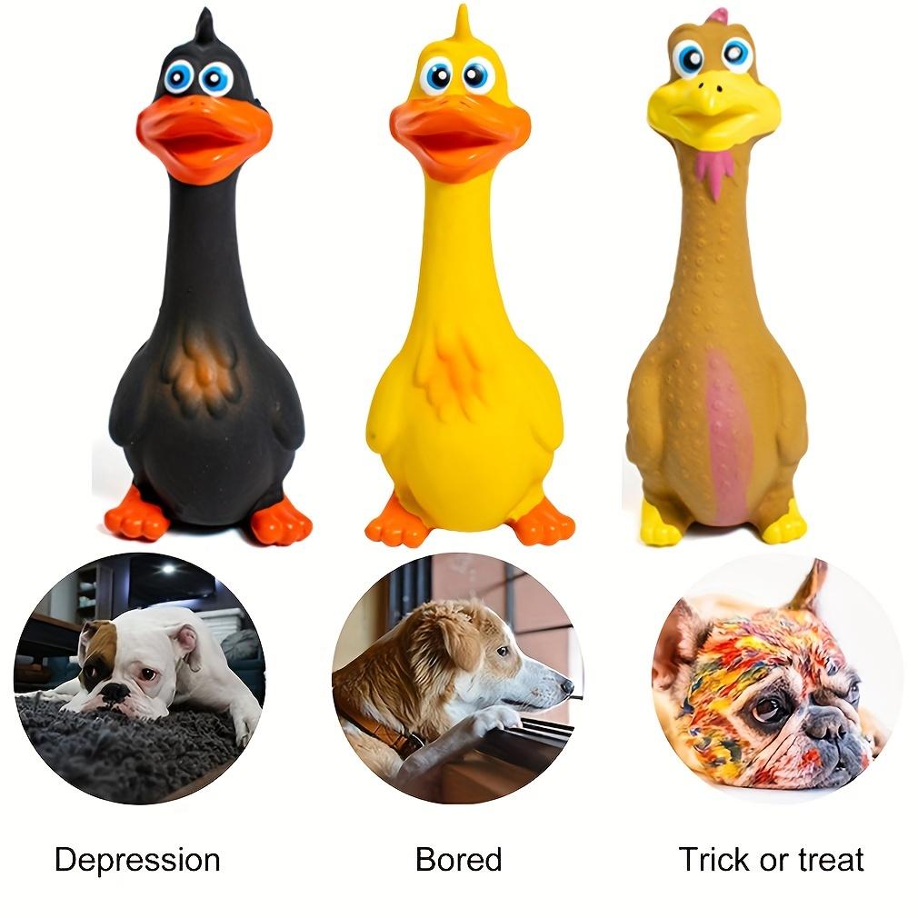 Durable Latex Squeaky Chicken Toy for Dogs with Fun Quacking Sound, Great for Relieving Boredom and Stress