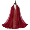 Lace Lace Women's Chiffon Headscarf Long Staple Bead Shawl Scarf