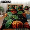 Halloween Pumpki Duvet Cover Set Black And White Background Halloween Beds Set Home Textiles Microfiber For Boys Kids