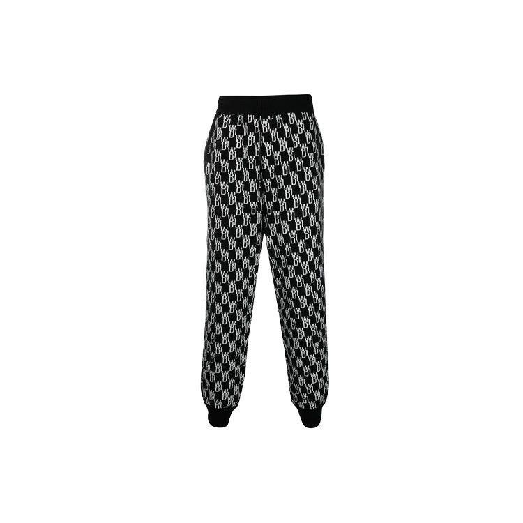 We11done Black Logo Knit Jacquard Trousers Black Unisex Bottoms WD-KP9-20-102-U-BK