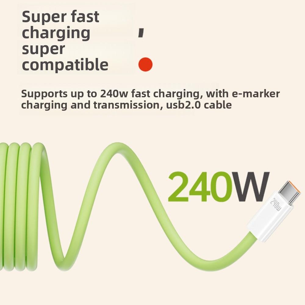 Магнитный силиконовый кабель данных Type C, против запутывания, USB на Type C, зарядный кабель для телефона