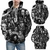 Soft And Comfortable 3d Printed Skull Hoodie For Men And Women With Drawstring Hood