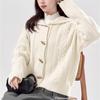 Twist Casual Top Hooded Jacket Sweater Womens Autumn Winter Knitwear Cable Long Sleeve Cardigan Loose