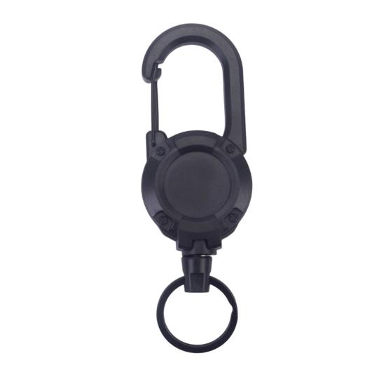 1/8Pcs Retractable Keychain with Steel Wire Rope Carabiner Badge Reel Holder Clip Key Ring Heavy Duty Outdoor Camping Climbing Anti-lost Buckle