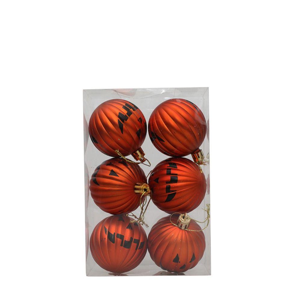 6 шт. 6 см Хэллоуинские елочные шары Пластиковое елочное украшение Новый Хэллоуин Подвесной шар для домашней вечеринки