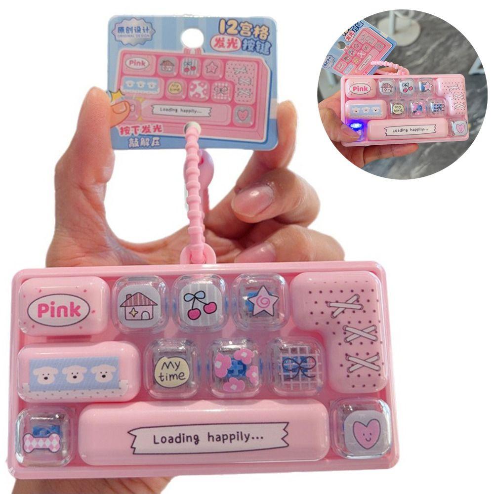 Pressable Keys 12 Keys Keyboard Keychain Clicker Sound Keyboard Clicker Keychain Bag Ornaments