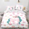 3D Unicorn Printed Bedding and Pillowcases 2 or 3 Girls' Room Bedding DE135 * 200 Full Size Soft and Quick Drying Home Decoration
