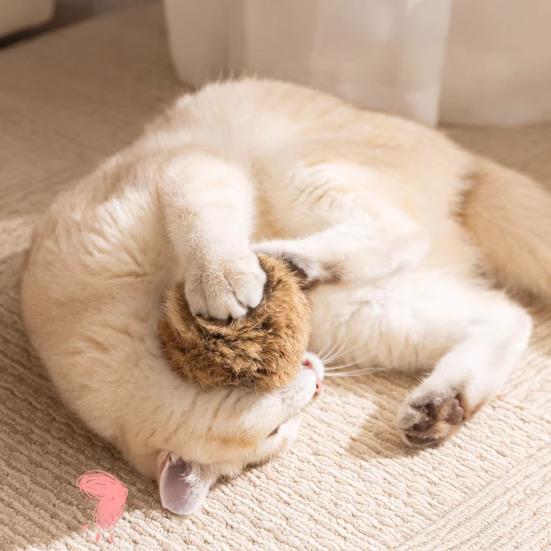 Пушистый Шарик Кошачья Игрушка Мягкий Пушистый Шарик из Кроличьего Меха Моющийся Веселый Мячик для Кошек Стимулирует Охотничий Инстинкт Игрушка-Пиналка для Домашних Кошек Тренировка
