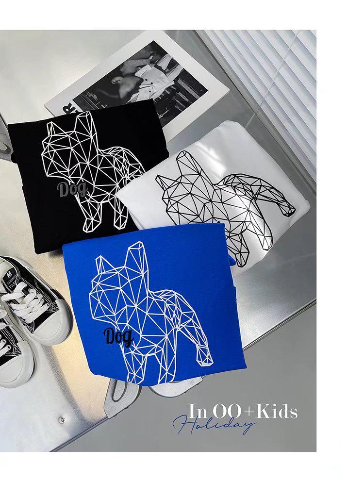 Детская повседневная футболка с коротким рукавом: Летний топ для мальчиков в корейском стиле с круглым вырезом