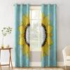 Подсолнух и мандала сине-зеленые кухонные шторы, предметы декора для спальни, шторы на окна для гостиной