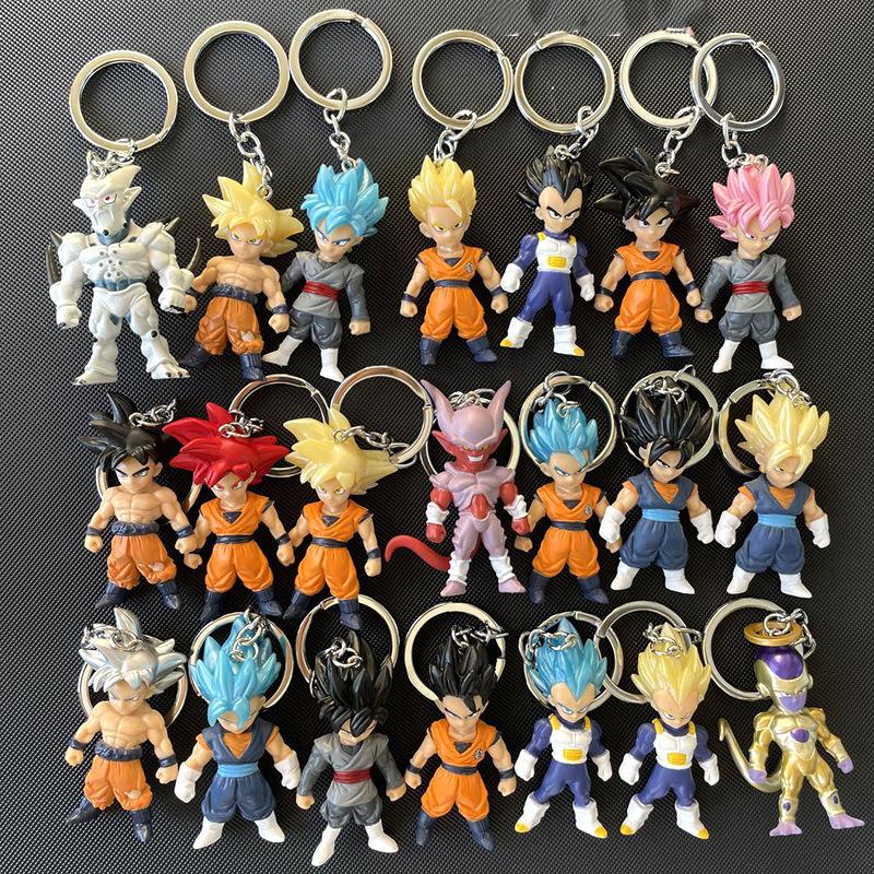 Ключевой брелок с персонажем аниме Dragon Ball Сон Гоку Веджита Подвеска для сумки Игрушка Мультяшная модель Брелок для ключей автомобиля Украшение Подарок