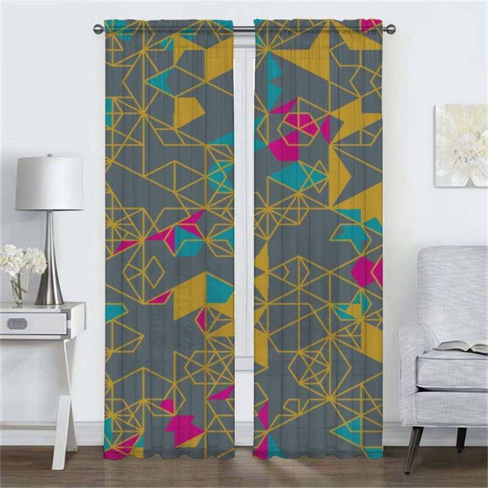 Современные шторы для гостиной для камеры, окрашенные дизайнерские шторы для комнаты, 2-х панельные шторы, занавески для домашнего интерьера, перегородка