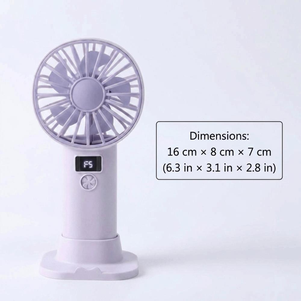 Stable Base Handheld Mini Fan Mini Size USB Rechargeable Fan Portable Desktop Fan Daily Use
