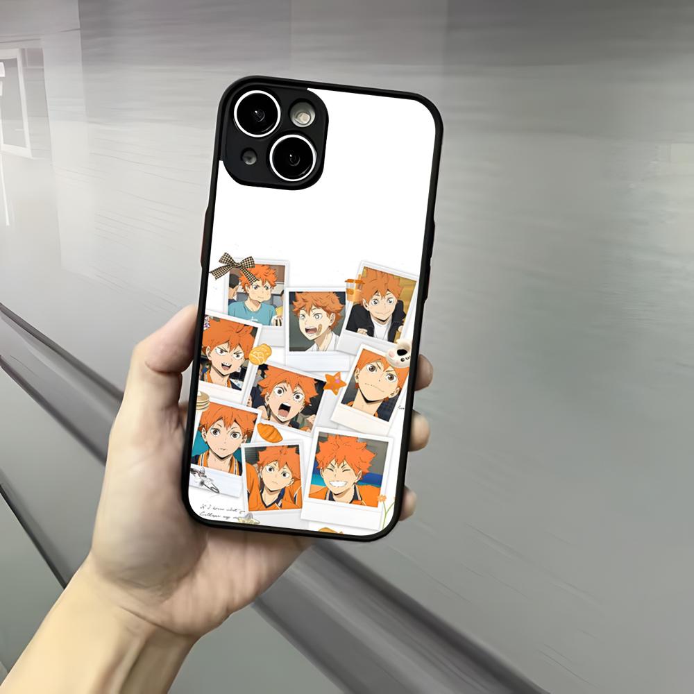 Крутое аниме H-Haikyu!! Чехол для iPhone 17 16 15 14 13 12 Pro Max Xr Air Plus, Черный Жесткий Чехол с Ощущением Кожи