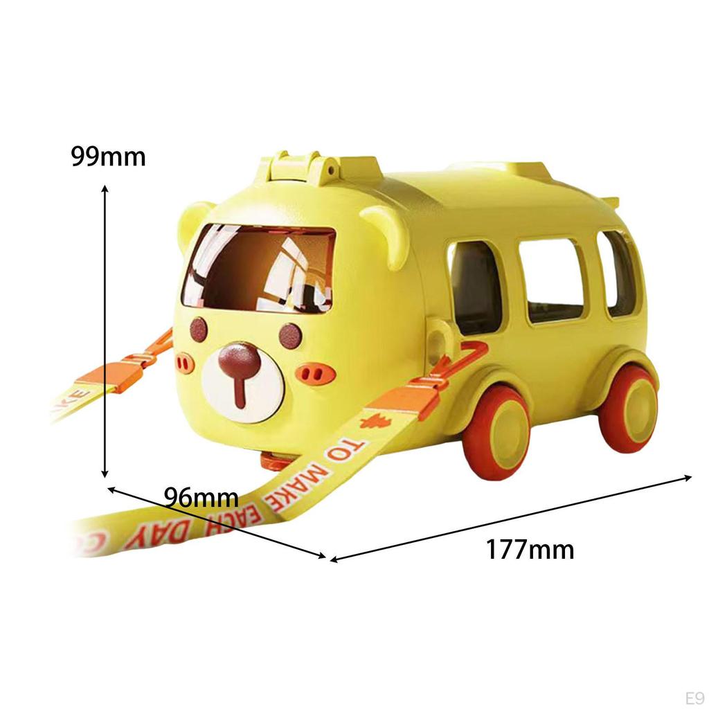Автобусная соломенная чашка для воды, портативная съемная бутылка с ремешком, герметичная детская маленькая питьевая бутылка