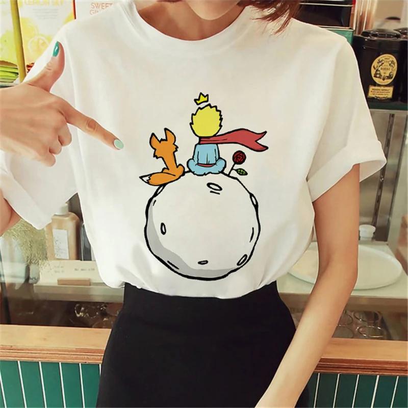 T Shirt Anime Women's T-shirt Short Sleeve The Little Prince Tee Women Harajuku Tshirt Girl Clothing