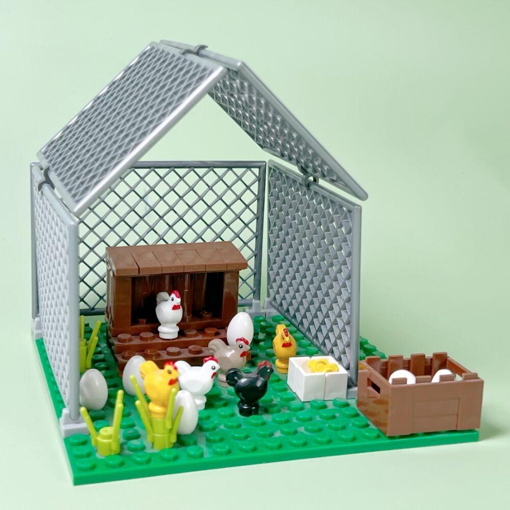 Moc Animals Building Blocks City Farm Chicken Coop Hen House Blocks Diy Toys For Children Boys Girls Birthday Gifts Kids Toys