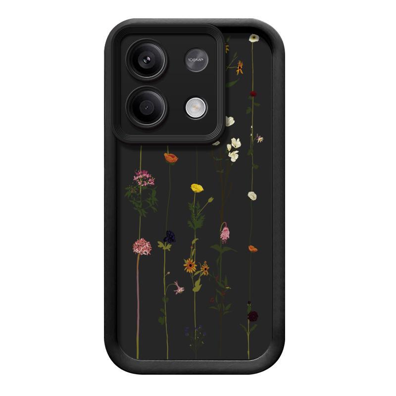 Цветочный принт однотонный защитный чехол для телефона Xiaomi 13T 11T Pro Poco F6 X6 Redmi Note 13 12 Pro 11 10 Цветочный противоударный матовый силиконовый мягкий чехол