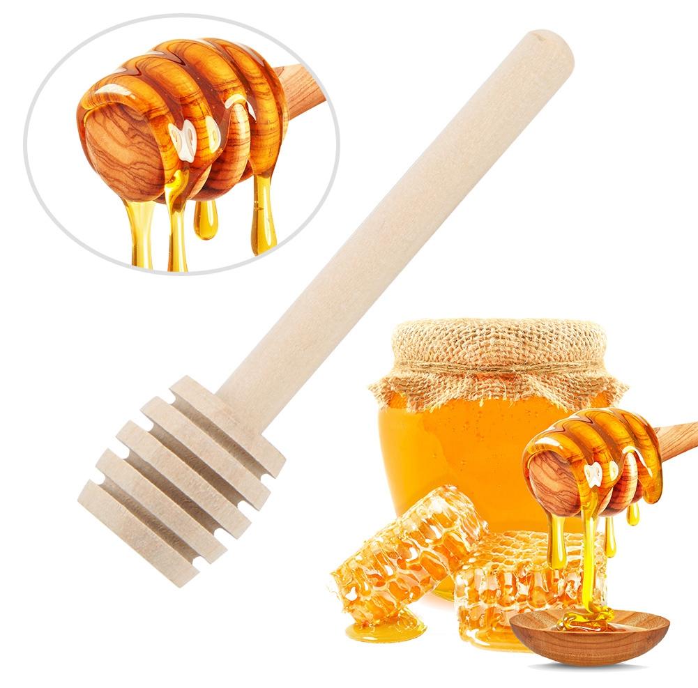 30Pcs Household Wooden Jam Honey Dipper Syrup Dispensing Collecting Stirring Rod Stick