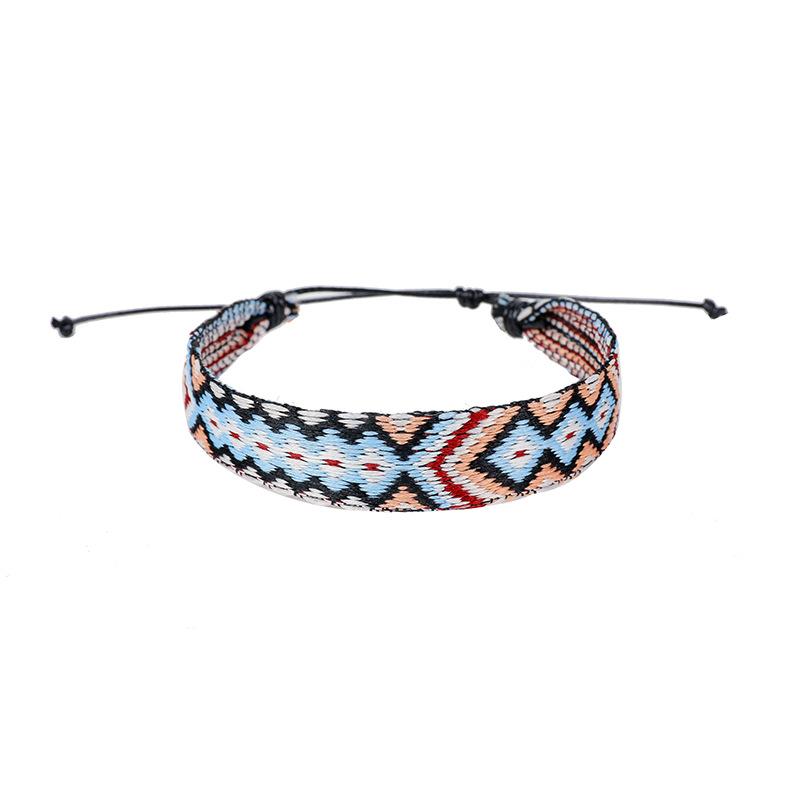 Cross-Border Bracelet Retro Handmade Bracelet Bohemian Printed Fabric Artistic Bracelet Carrying Strap Ethnic Style