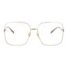 Gucci Logo Lettering Square Frame Glasses Unisex Gold