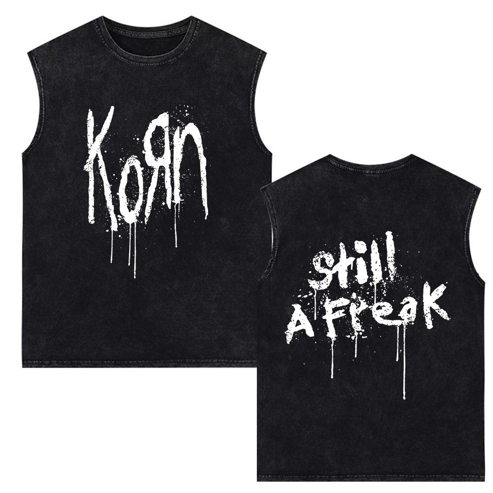 Футболка жилет Korn Music Concert Rock Band World Tour для мужчин, металлическая готика, свободные винтажные потертые майки