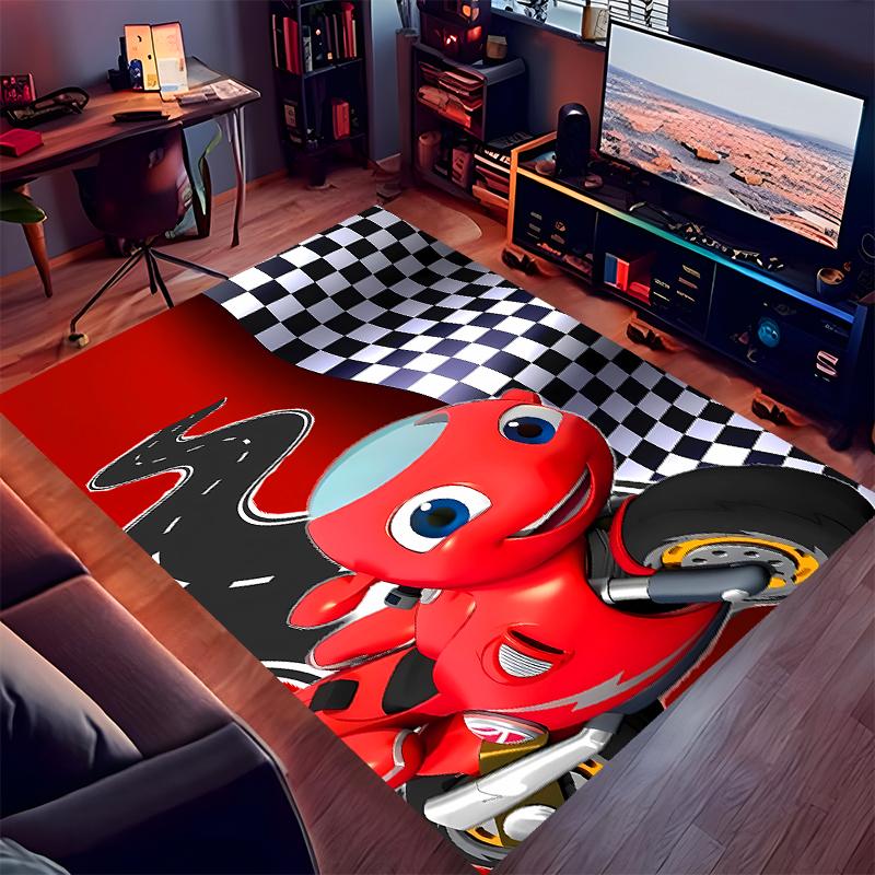 1pc Ricky Zoom Print Area Rug - Soft,Washable Non-Slip Indoor Mat for Office Chairs,Living Room,Home Office Decorative Rug
